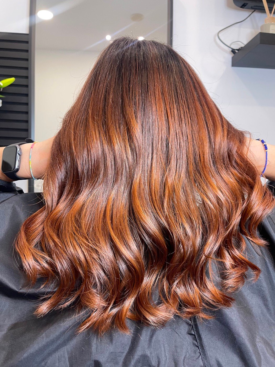Copper balayage, back view, by Dita at Coloristica